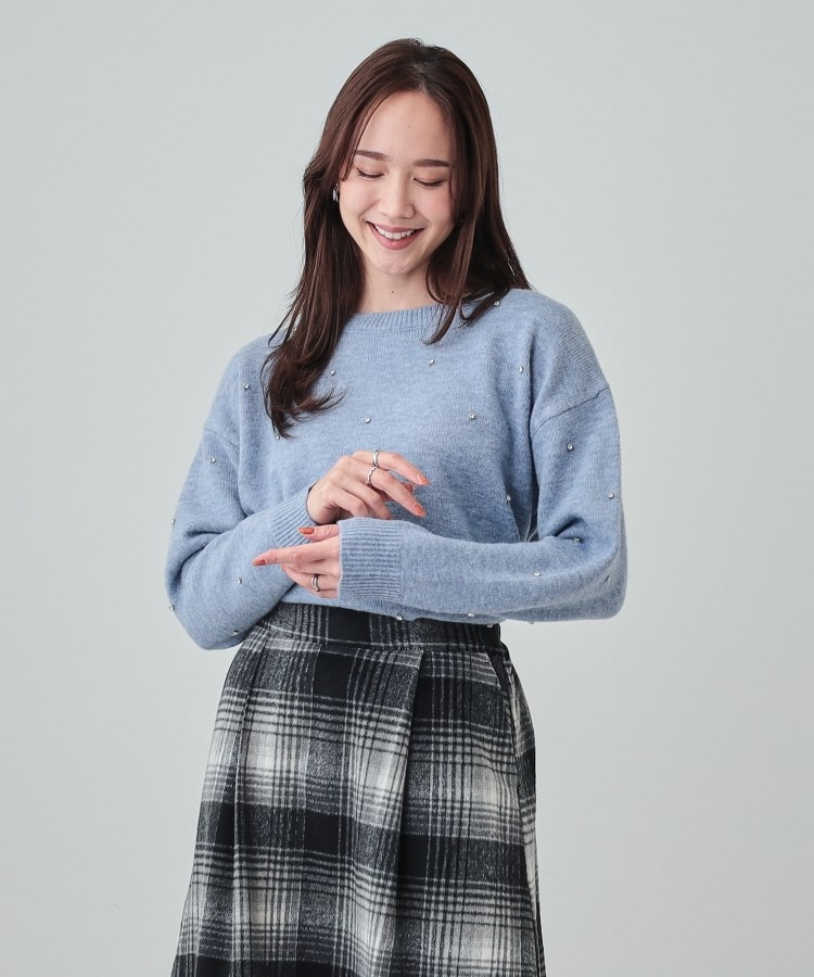 シューラルー/ドレスキップ(SHOO・LA・RUE/DRESKIP)の【S-LL】上品でフェミニン 大人のための ふわふわビジュー付ニット13