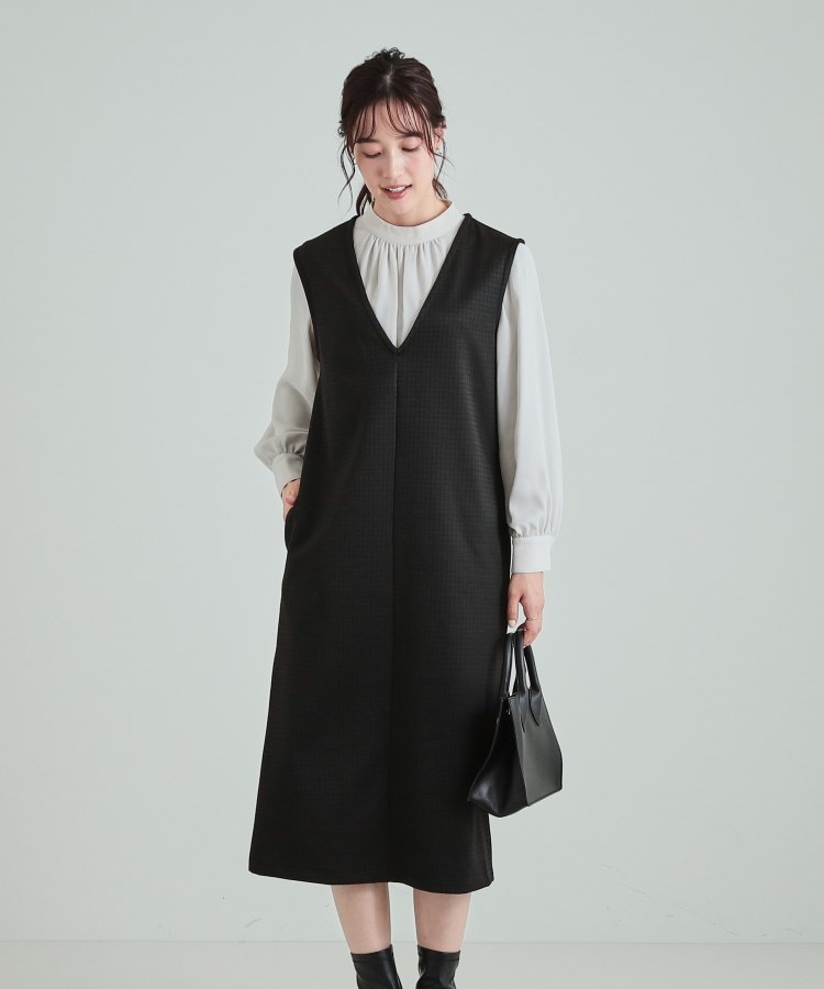 シューラルー/ドレスキップ(SHOO・LA・RUE/DRESKIP)の【S-LL/2点セット】Iラインシルエットですっきりと ジャカードジャンドレ+長袖インナー5