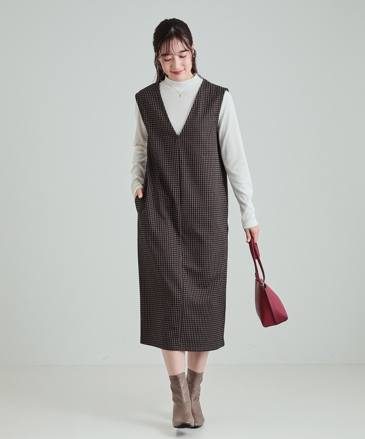 シューラルー/ドレスキップ(SHOO・LA・RUE/DRESKIP)の【S-LL/2点セット】Iラインシルエットですっきりと ジャカードジャンドレ+長袖インナー11