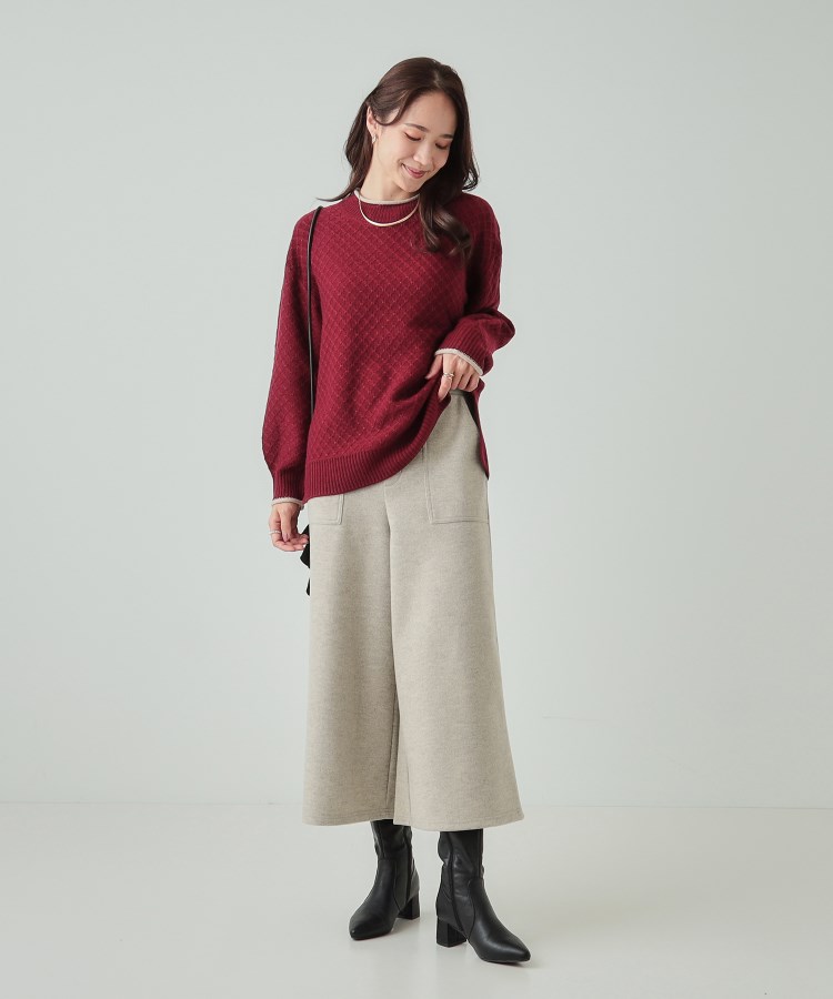 シューラルー/ドレスキップ(SHOO・LA・RUE/DRESKIP)の【あったか】きれいめ ベイカーガウチョパンツ7