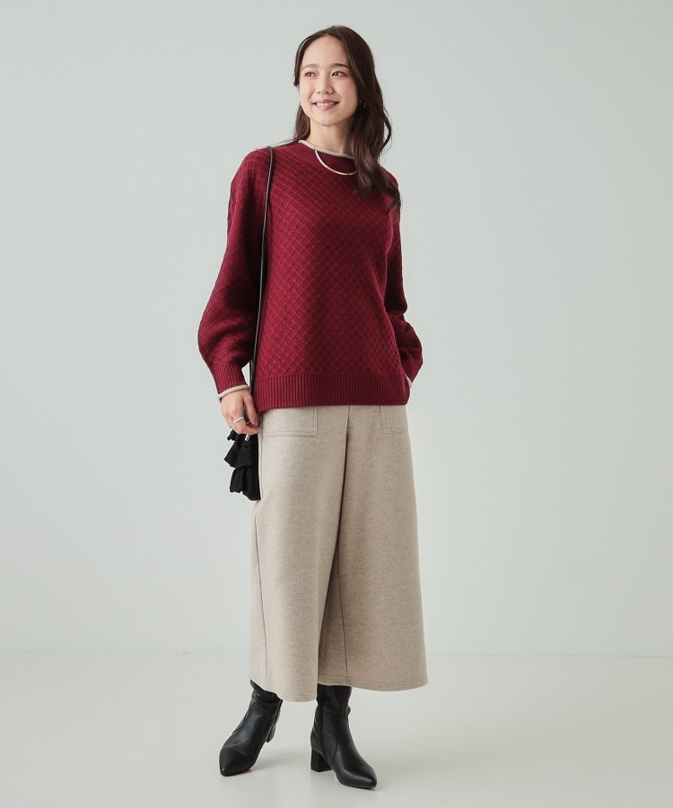シューラルー/ドレスキップ(SHOO・LA・RUE/DRESKIP)の【洗える】インでもアウトでも 配色ダイヤ柄クルーネックニット3