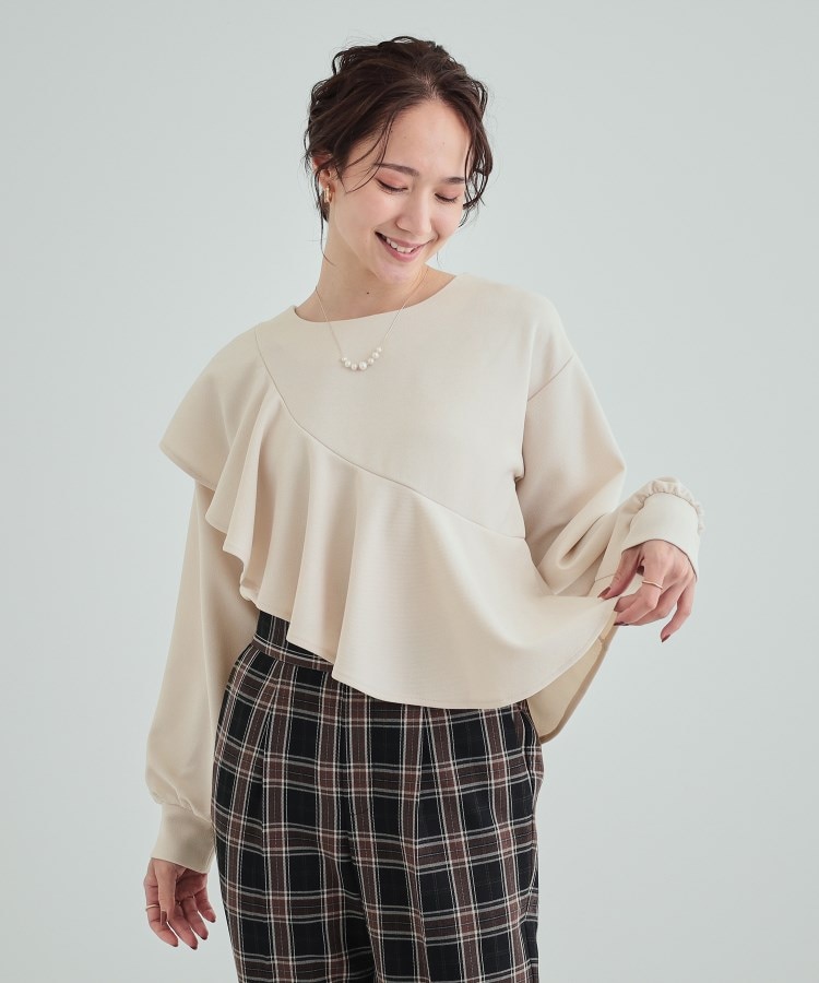 シューラルー/ドレスキップ(SHOO・LA・RUE/DRESKIP)の【洗える】ななめフリルデザイントップス5