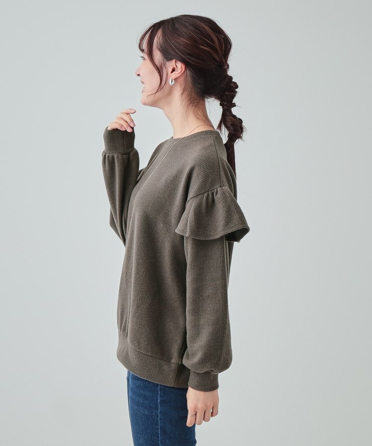 シューラルー/ドレスキップ(SHOO・LA・RUE/DRESKIP)の【S-LL】一枚で決まる ふんわり微起毛 フリル袖トップス6