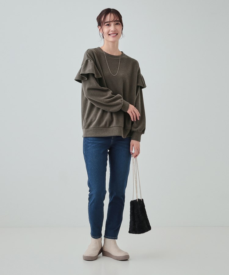 シューラルー/ドレスキップ(SHOO・LA・RUE/DRESKIP)の【S-LL】一枚で決まる ふんわり微起毛 フリル袖トップス7
