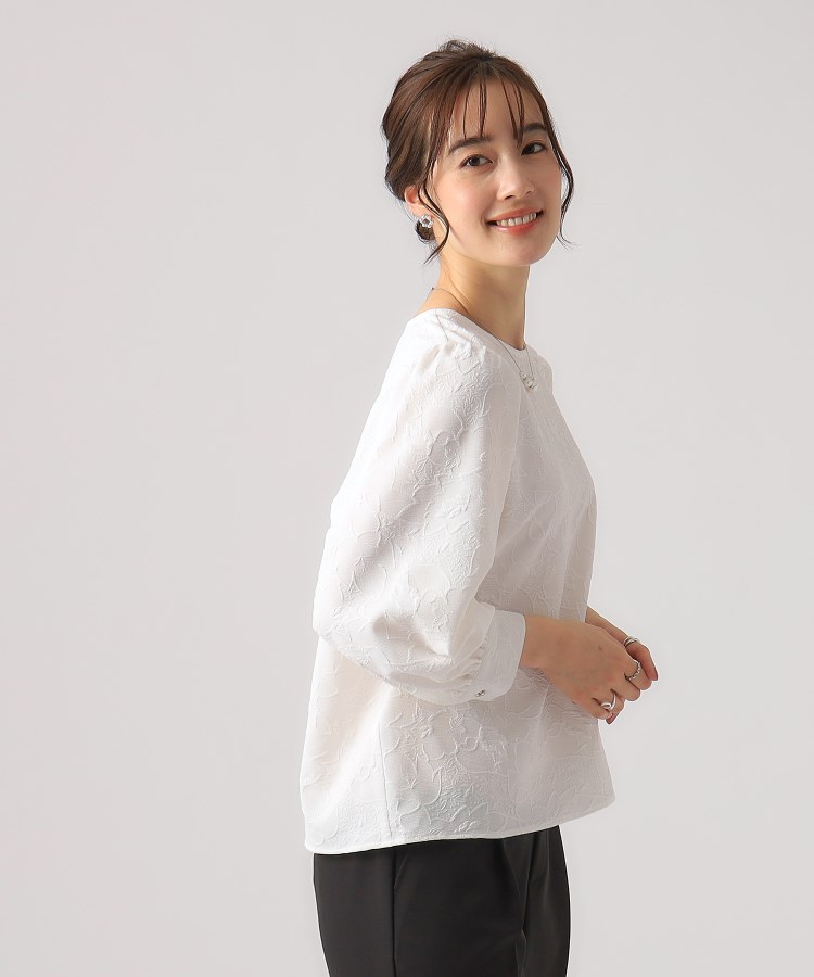 8分袖】シックなお花柄 大人のデザイントップス(シャツ 8分袖】シックなお花柄 大人のデザイントップス(シャツ