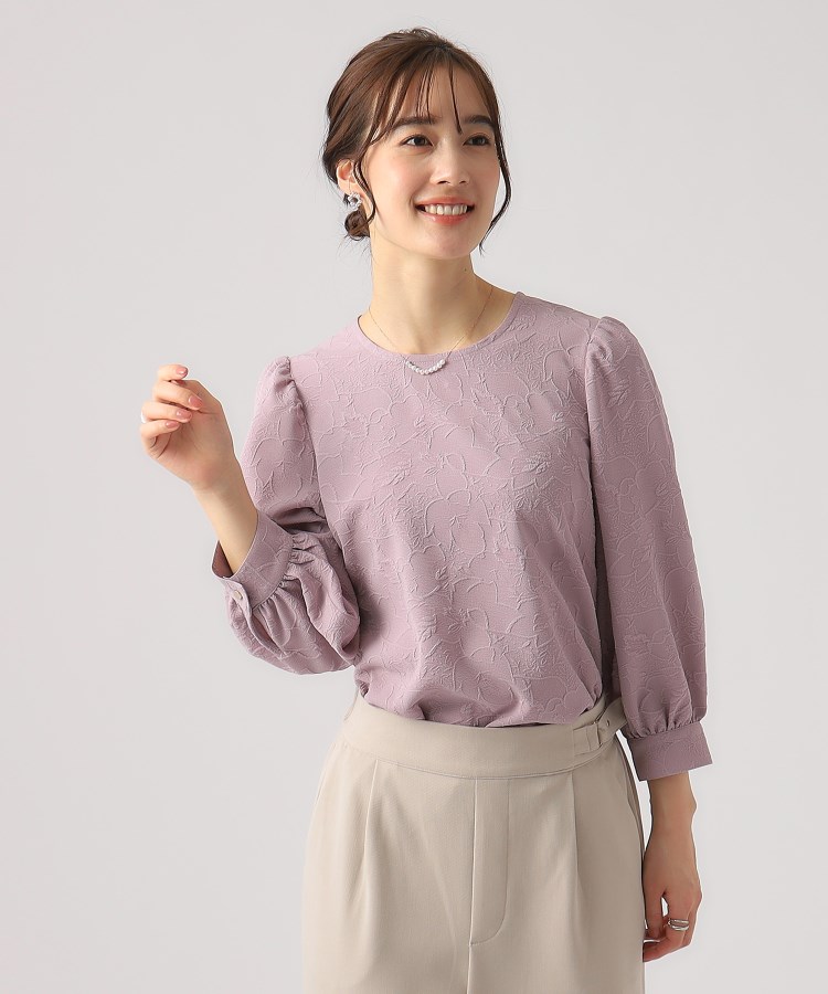 8分袖】シックなお花柄 大人のデザイントップス(シャツ 8分袖】シックなお花柄 大人のデザイントップス(シャツ