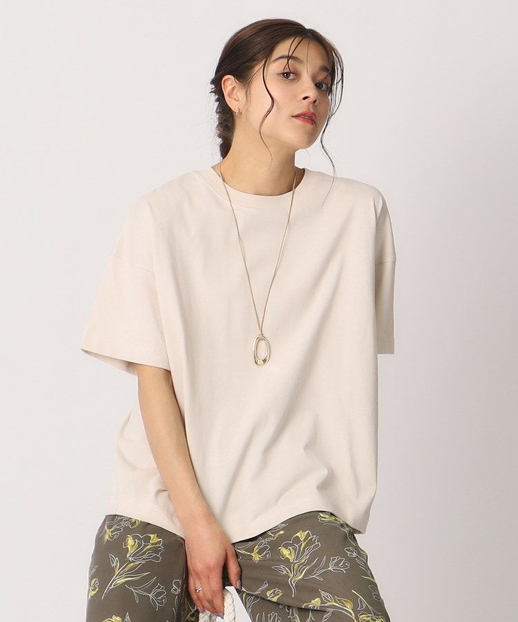 シューラルー/ドレスキップ(SHOO・LA・RUE/DRESKIP)の【遮熱/接触冷感/UVカット】AIR SHIELD ゆるTシャツ ライトベージュ(051)