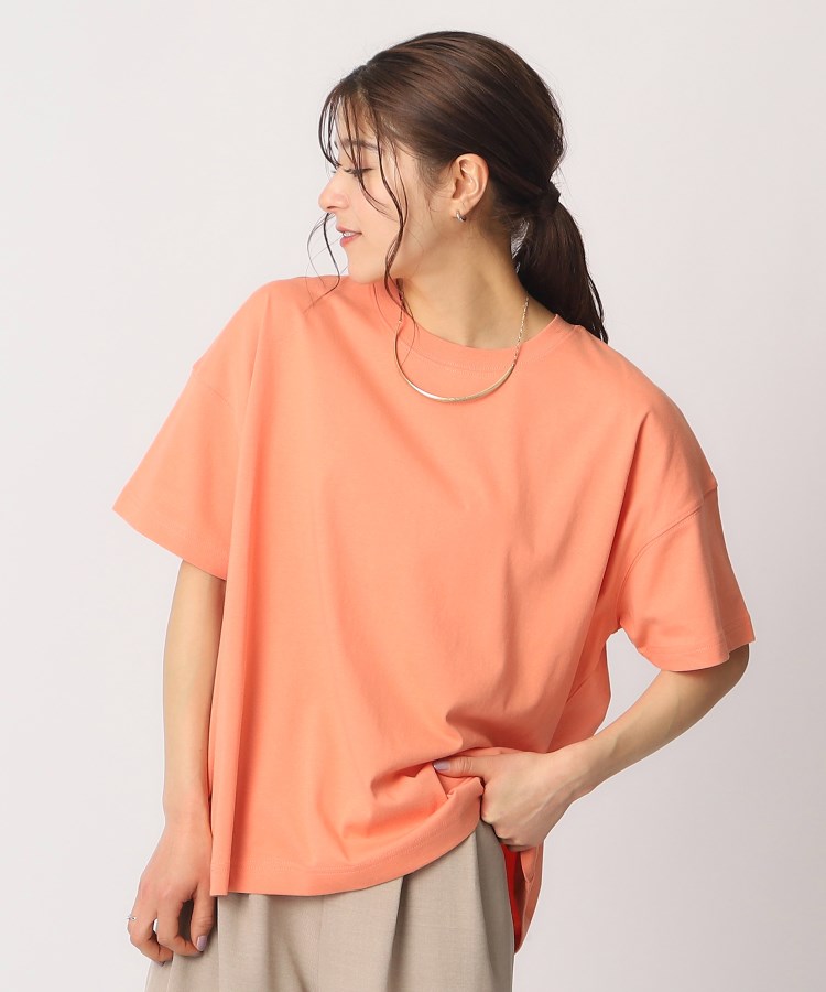 シューラルー/ドレスキップ(SHOO・LA・RUE/DRESKIP)の【遮熱/接触冷感/UVカット】AIR SHIELD ゆるTシャツ オレンジ(067)