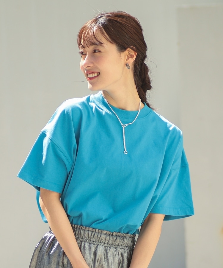 シューラルー/ドレスキップ(SHOO・LA・RUE/DRESKIP)の【遮熱/接触冷感/UVカット】AIR SHIELD ゆるTシャツ ブルー(091)