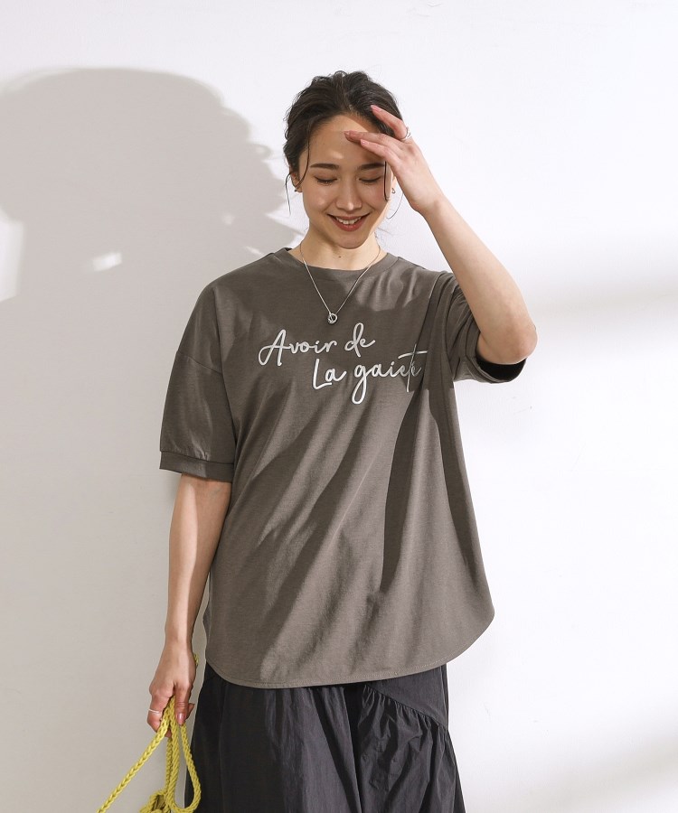 シューラルー/ドレスキップ(SHOO・LA・RUE/DRESKIP)の【洗える/ひんやり/UV】 大人のための ぷっくりラメロゴTシャツ5