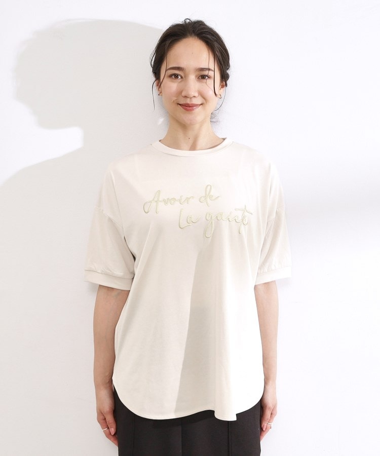 シューラルー/ドレスキップ(SHOO・LA・RUE/DRESKIP)の【洗える/ひんやり/UV】 大人のための ぷっくりラメロゴTシャツ17