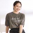 シューラルー/ドレスキップ(SHOO・LA・RUE/DRESKIP)の【洗える/UV】 大人のための ぷっくりラメロゴTシャツ チャコールグレー(014)