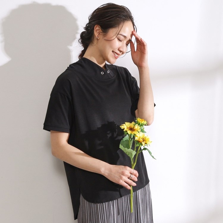 シューラルー/ドレスキップ(SHOO・LA・RUE/DRESKIP)の【高レビュー/洗える/UV】大人カジュアル 抜け襟Tシャツ Ｔシャツ