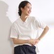 シューラルー/ドレスキップ(SHOO・LA・RUE/DRESKIP)の【高レビュー/洗える/UV】大人カジュアル 抜け襟Tシャツ オフホワイト(003)