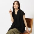 シューラルー/ドレスキップ(SHOO・LA・RUE/DRESKIP)の【無理せずキレイ】レーヨン麻スキッパーブラウス ブラック(019)