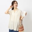 シューラルー/ドレスキップ(SHOO・LA・RUE/DRESKIP)の【無理せずキレイ】レーヨン麻スキッパーブラウス ベージュ(052)