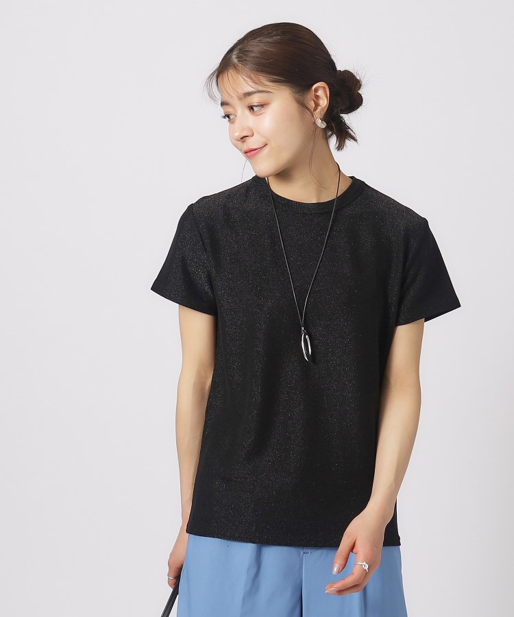 シューラルー/ドレスキップ(SHOO・LA・RUE/DRESKIP)のきらっとラメが大人の魅力 ラメクルーネックTシャツ5