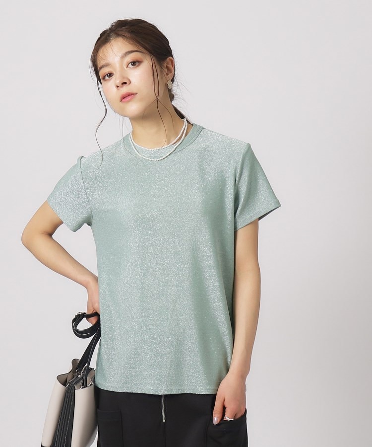 シューラルー/ドレスキップ(SHOO・LA・RUE/DRESKIP)のきらっとラメが大人の魅力 ラメクルーネックTシャツ9