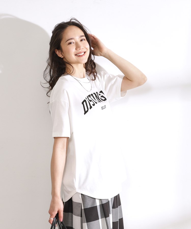 シューラルー/ドレスキップ(SHOO・LA・RUE/DRESKIP)のひんやり UV マシンウォシャブル クルーネックロゴTシャツ2