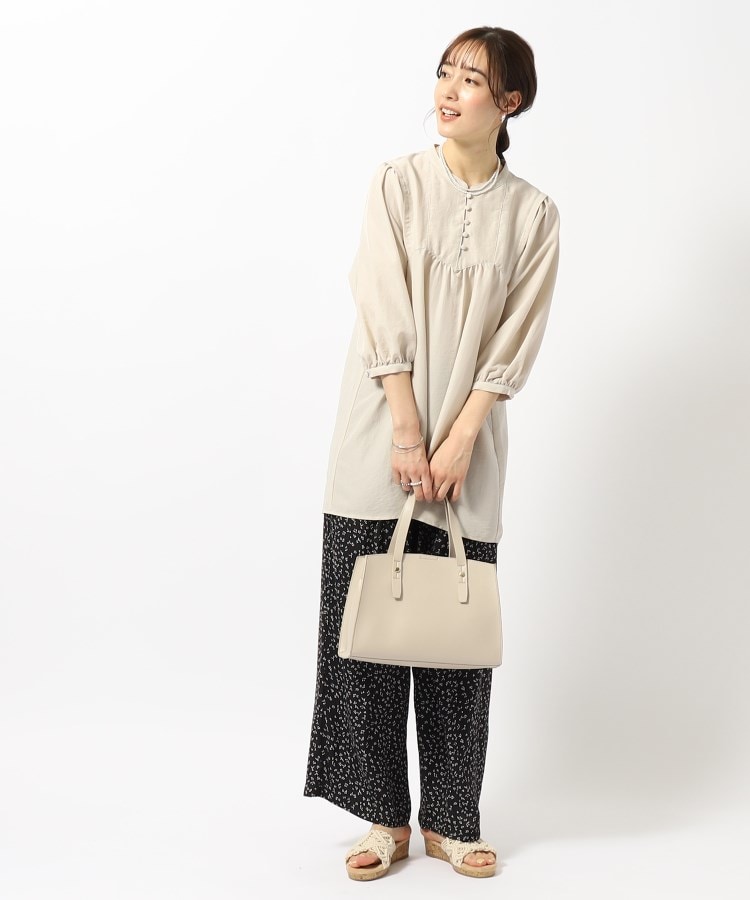 ふわっと体型カバー 七分袖 チュニック丈ブラウス(シャツ ふわっと体型カバー 七分袖 チュニック丈ブラウス(シャツ