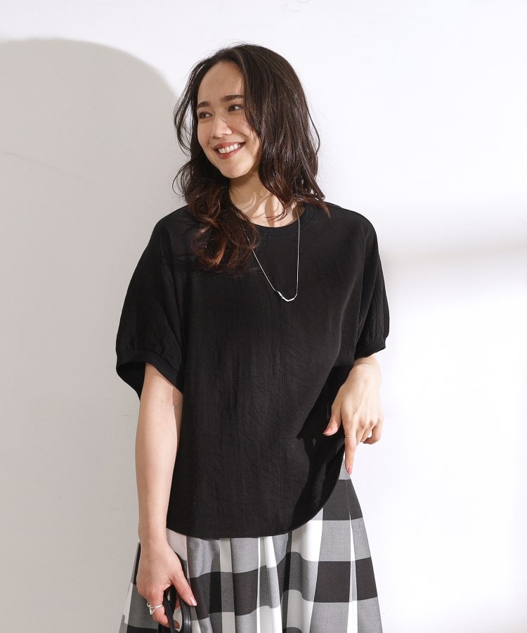 シューラルー/ドレスキップ(SHOO・LA・RUE/DRESKIP)の【無理せずキレイ/洗濯後しわになりにくい】 洗える リブ切替ドット柄アソート ドルマンブラウス8