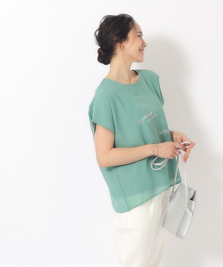 シューラルー/ドレスキップ(SHOO・LA・RUE/DRESKIP)の1枚でサマ見え シフォンレイヤード 転写プリントTシャツ10
