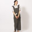 シューラルー/ドレスキップ(SHOO・LA・RUE/DRESKIP)の【M-LL/低身長さんにも】大人のための フリルカーゴサロペット チャコールグレー(014)