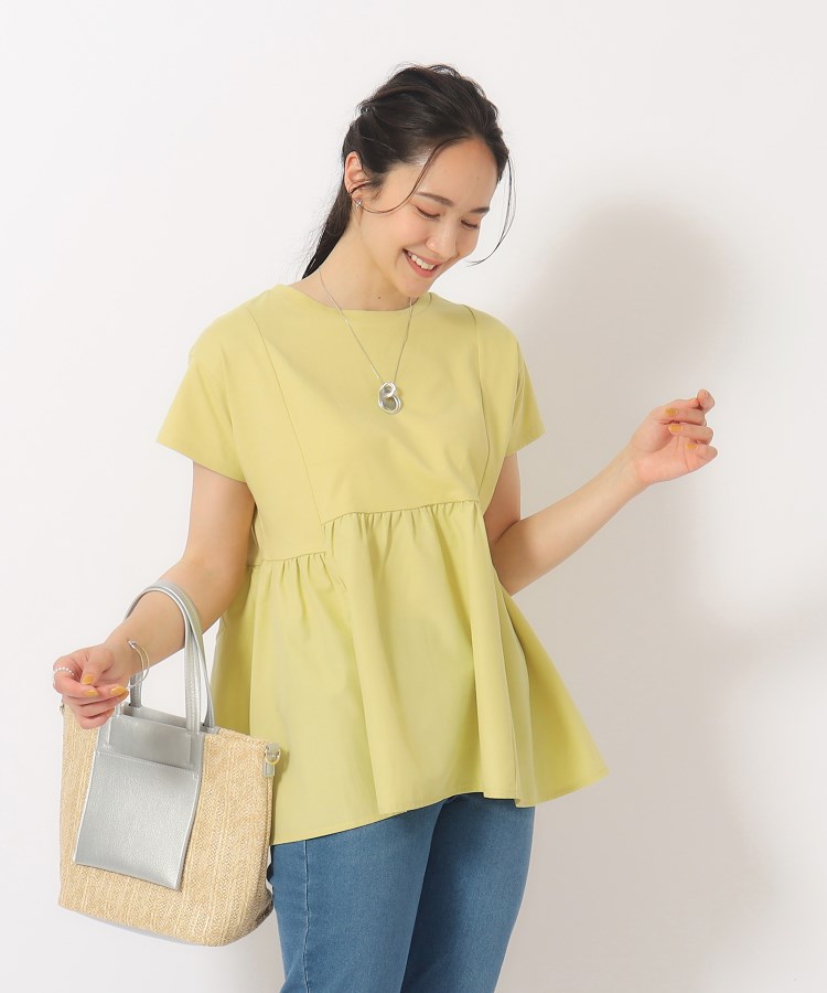 シューラルー/ドレスキップ(SHOO・LA・RUE/DRESKIP)の【UV】 ほんのり甘い 異素材ペプラムトップス9