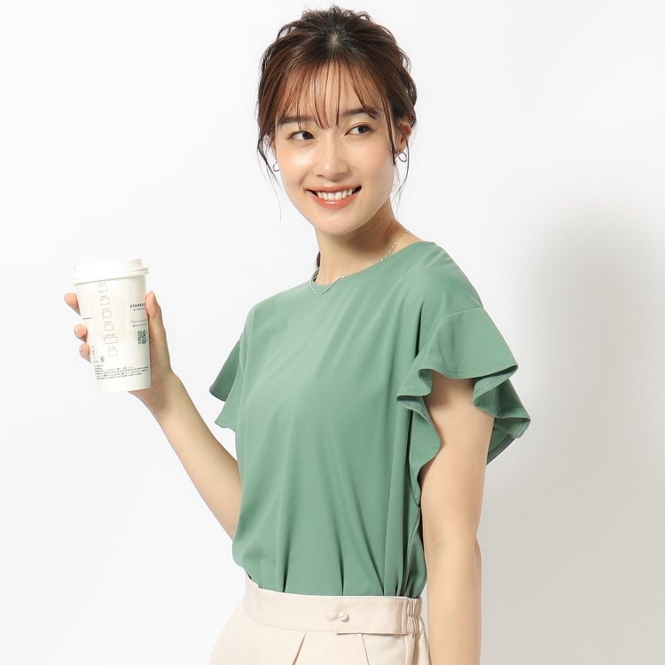 シューラルー/ドレスキップ(SHOO・LA・RUE/DRESKIP)の【UV】女性らしく好印象 フリル袖トップス カットソー
