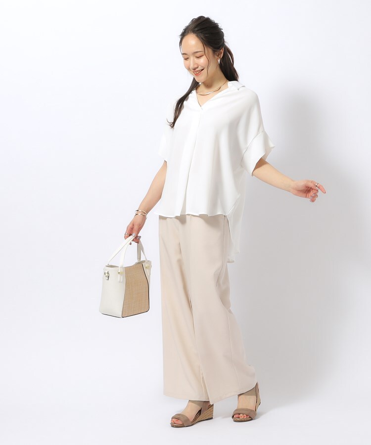 シューラルー/ドレスキップ(SHOO・LA・RUE/DRESKIP)の【洗濯後しわになりにくい】二の腕カバー とろみスキッパーブラウス18