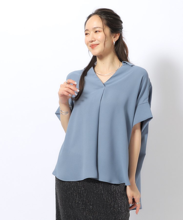 シューラルー/ドレスキップ(SHOO・LA・RUE/DRESKIP)の【洗濯後しわになりにくい】二の腕カバー とろみスキッパーブラウス12