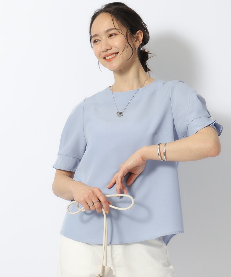 シューラルー/ドレスキップ(SHOO・LA・RUE/DRESKIP)の【セットアップ可/洗濯後しわになりにくい】甘さ香る 麻調お袖タックブラウス6