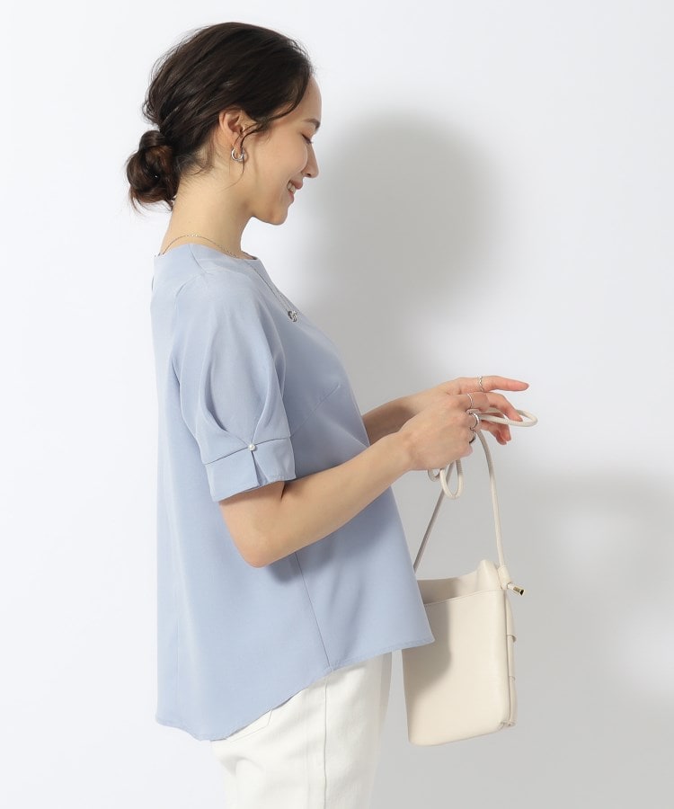 セットアップ可/洗濯後しわになりにくい】甘さ香る 麻調お袖 セットアップ可/洗濯後しわになりにくい】甘さ香る 麻調お袖