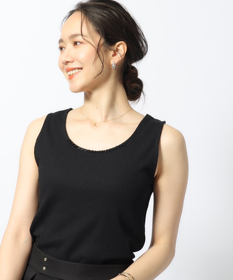 シューラルー/ドレスキップ(SHOO・LA・RUE/DRESKIP)のビーズがアクセント 大人のテレコタンク1