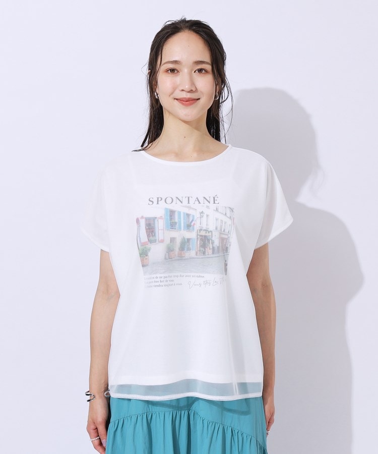 シューラルー/ドレスキップ(SHOO・LA・RUE/DRESKIP)の着るだけで旬な着こなしに フロントチュール重ねプリントTシャツ17