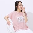 シューラルー/ドレスキップ(SHOO・LA・RUE/DRESKIP)の着るだけで旬な着こなしに フロントチュール重ねプリントTシャツ ライトピンク(070)