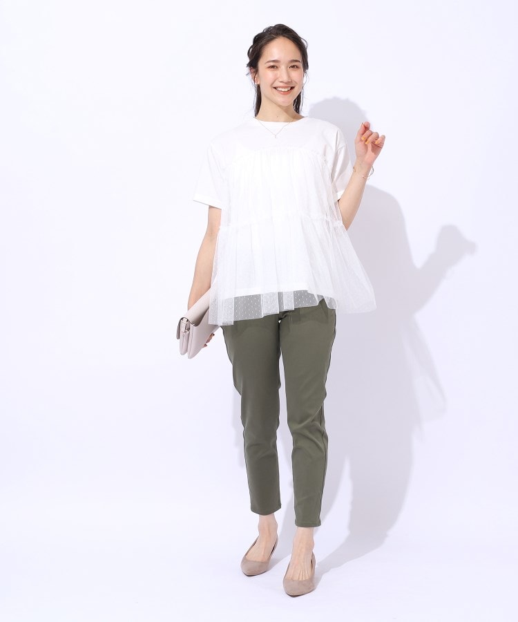 シューラルー/ドレスキップ(SHOO・LA・RUE/DRESKIP)の【好レビュー/動くたびにふわっと揺れる】　着るだけで華やかな ドットチュールドッキングTシャツ3