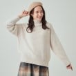 シューラルー/ドレスキップ(SHOO・LA・RUE/DRESKIP)の肌触り柔らか ベロアモール モックネックニット オフホワイト(003)