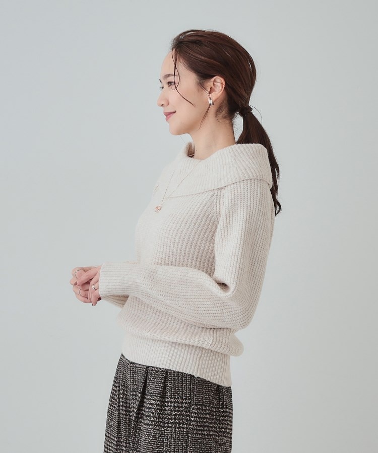 シューラルー/ドレスキップ(SHOO・LA・RUE/DRESKIP)の【S-LL】首元すっきり オフショル ミックスヤーンニット6
