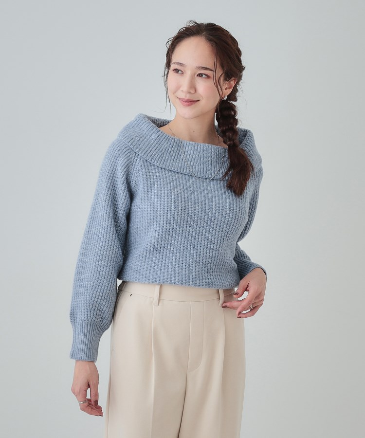 シューラルー/ドレスキップ(SHOO・LA・RUE/DRESKIP)の【S-LL】首元すっきり オフショル ミックスヤーンニット9
