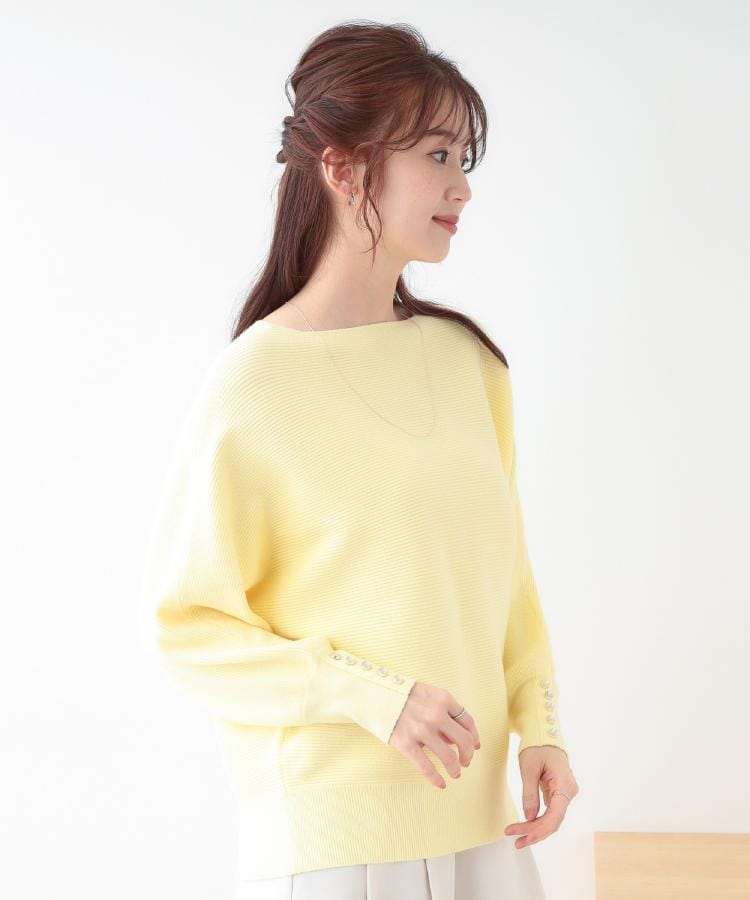 シューラルー/ドレスキップ(SHOO・LA・RUE/DRESKIP)の【洗える】大人の上品コーデに お袖ビジュー釦付きリブドルマンニット6
