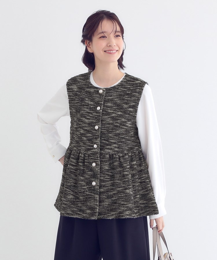 シューラルー/ドレスキップ(SHOO・LA・RUE/DRESKIP)のカットツイードペプラムジレ9
