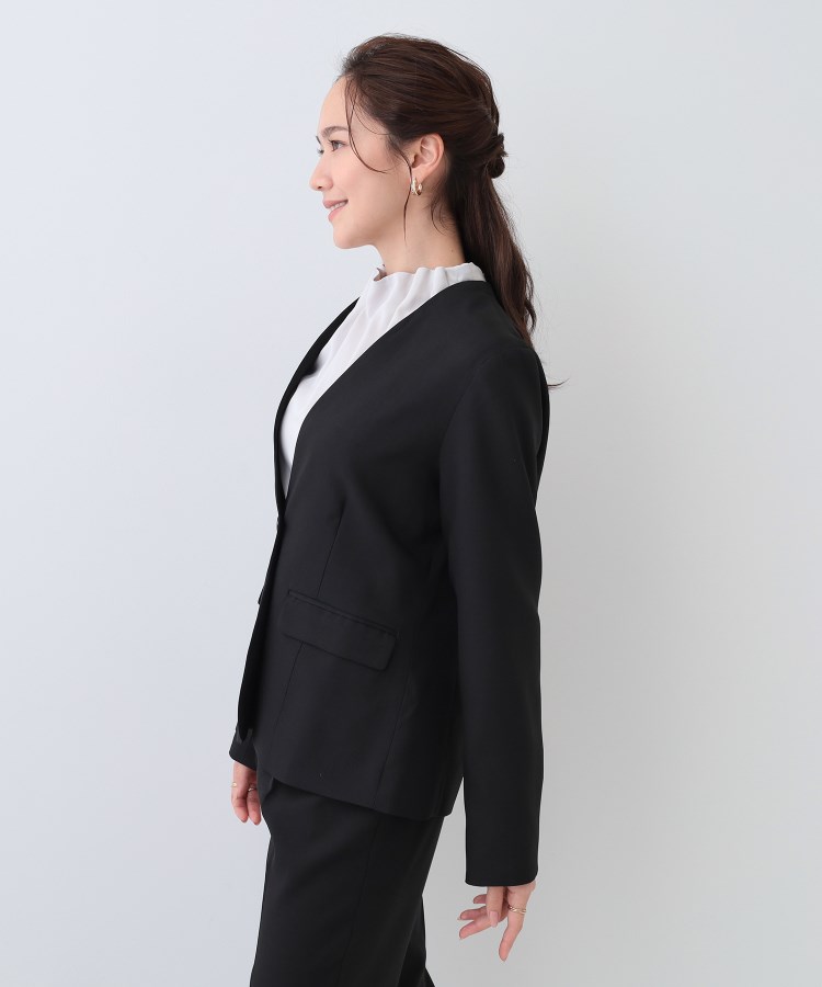 S-LL/セットアップ可/通勤/セレモニー】ノーカラージャケット S-LL/セットアップ可/通勤/セレモニー】ノーカラージャケット
