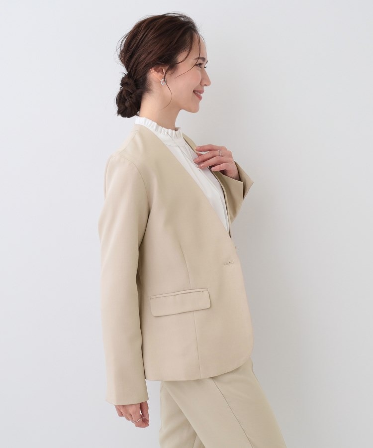 S-LL/セットアップ可/通勤/セレモニー】ノーカラージャケット S-LL/セットアップ可/通勤/セレモニー】ノーカラージャケット