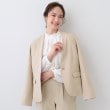 シューラルー/ドレスキップ(SHOO・LA・RUE/DRESKIP)の【S-LL/セットアップ可/通勤/セレモニー】ノーカラージャケット ベージュ(052)