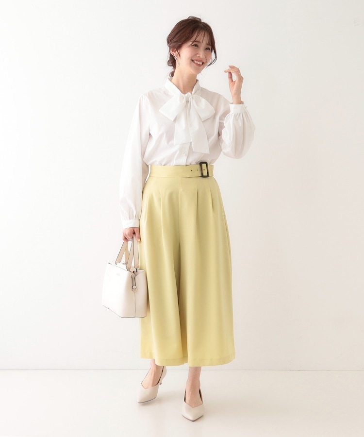 S-LL】お顔回りを華やかに リボンタイブラウス(シャツ S-LL】お顔回りを華やかに リボンタイブラウス(シャツ