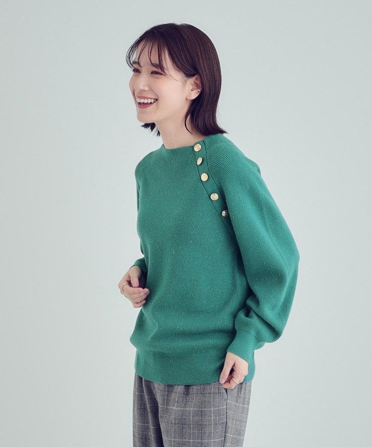 シューラルー/ドレスキップ(SHOO・LA・RUE/DRESKIP)の【S-LL/洗える】きらっとラメが華やか 肩金ボタンニット10