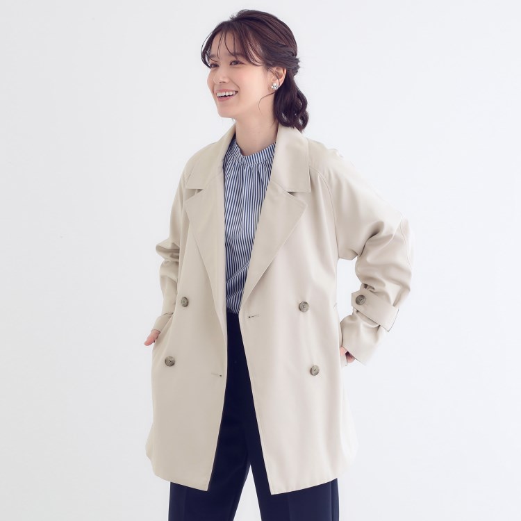 シューラルー/ドレスキップ(SHOO・LA・RUE/DRESKIP)の【S-LL/防花粉/撥水】ミドル丈トレンチコート トレンチコート