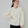 シューラルー/ドレスキップ(SHOO・LA・RUE/DRESKIP)の【S-LL】お袖ドットチュール切り替えトップス アイボリー(004)
