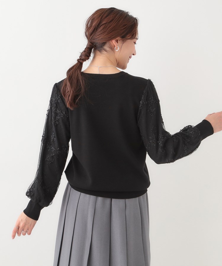 S-LL】大人可愛い お袖レースドッキングニット(ニット/セーター S-LL】大人可愛い お袖レースドッキングニット(ニット/セーター